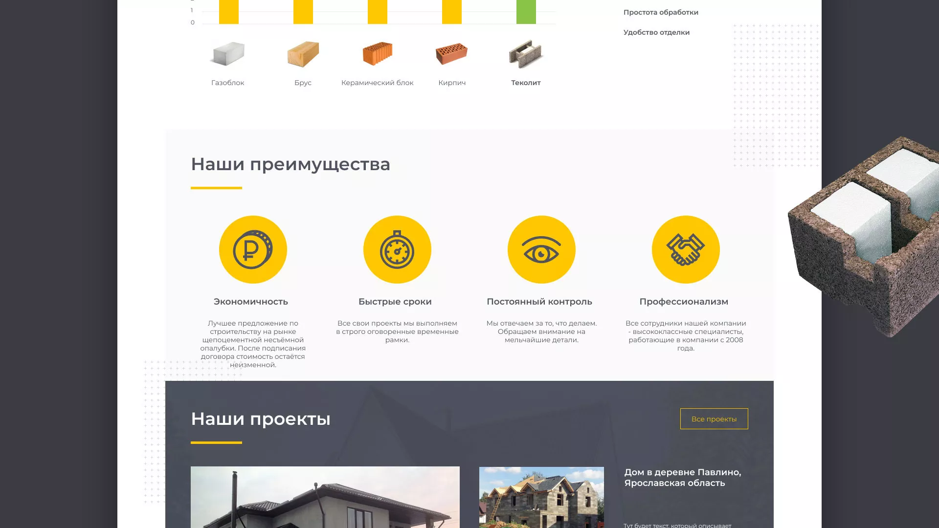 Создание сайта для строительной компании «ЭКОДОМ» в Ессентуках